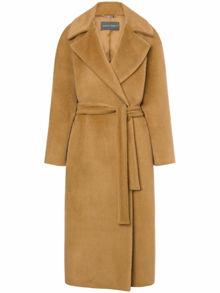 Alberta Ferretti belted faux-fur coat - Brown Cover