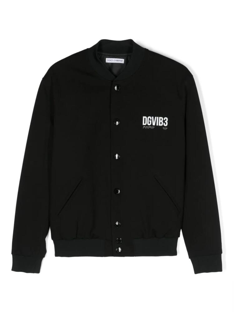 Dolce & Gabbana DGVIB3 DGVIB3-print bomber jacket - Black Cover