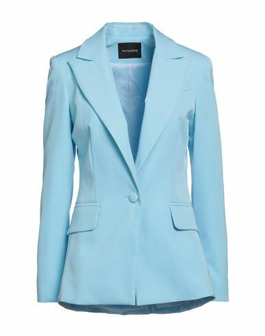 Actualee Woman Blazer Sky blue Polyester, Elastane Cover