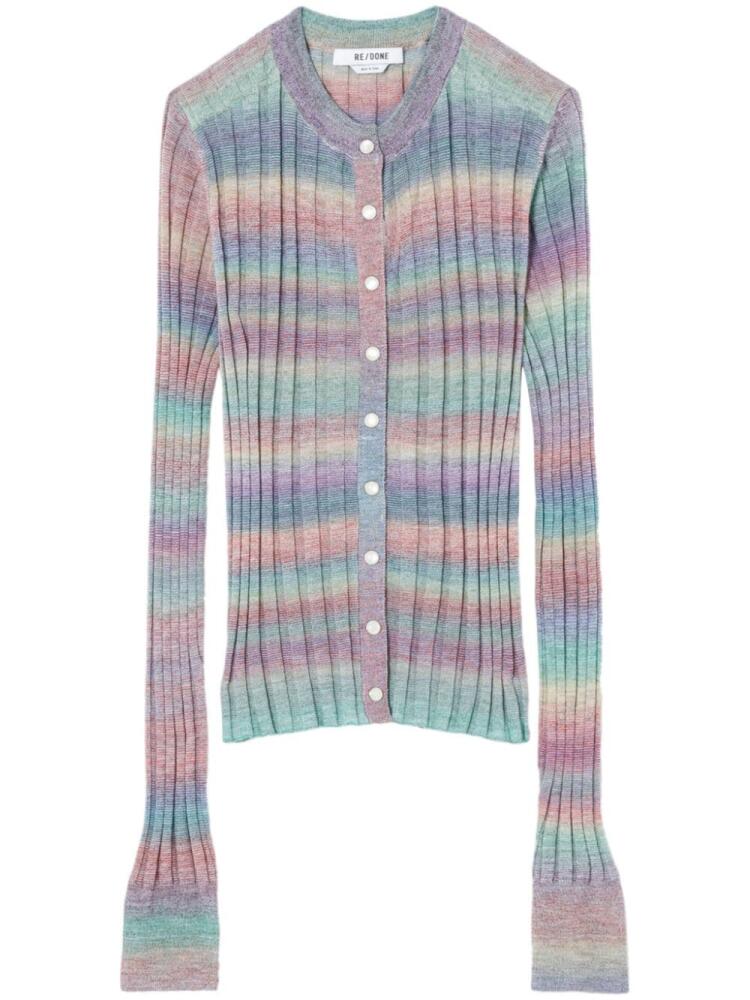 RE/DONE ribbed-knit wool cardigan - Pink Cover