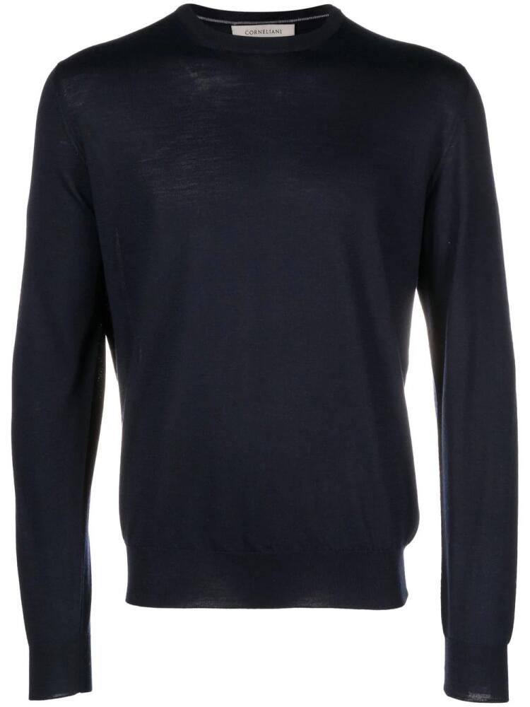 Corneliani crew-neck long-sleeve jumper - Blue Cover