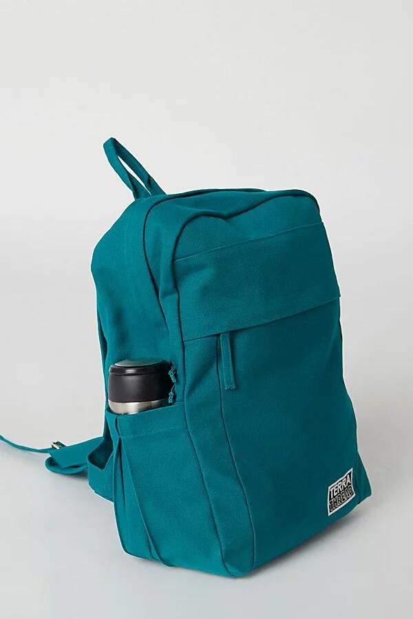 Terra Thread Organic Cotton Canvas Backpack in Turquoise Cover