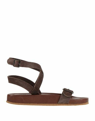 Moma Woman Sandals Dark brown Leather Cover