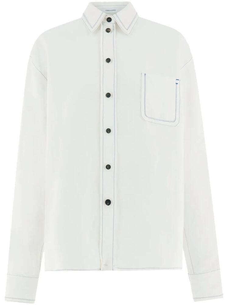 Ferragamo contrast-stitched shirt - White Cover