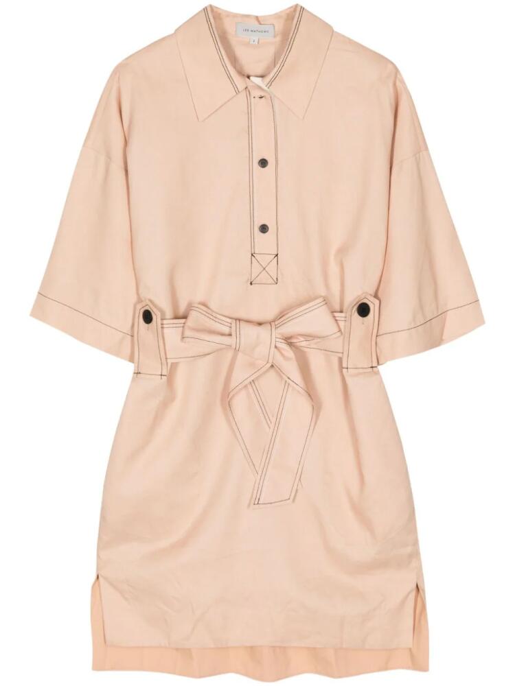 Lee Mathews Lennox belted minidress - Neutrals Cover