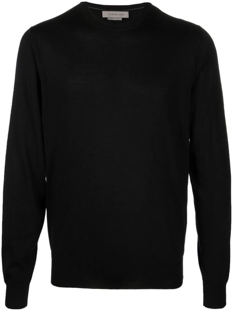 Corneliani crew-neck long-sleeve jumper - Black Cover