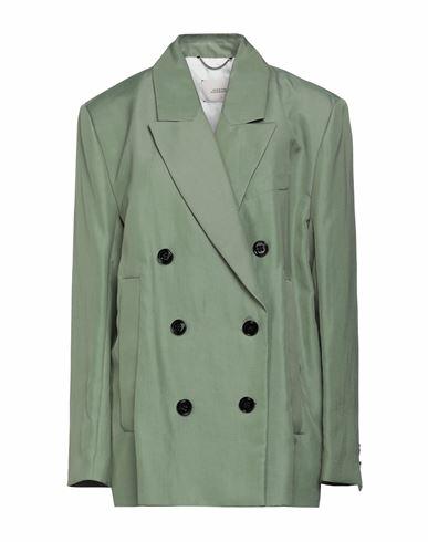 Dorothee Schumacher Woman Blazer Sage green Polyester, Linen Cover