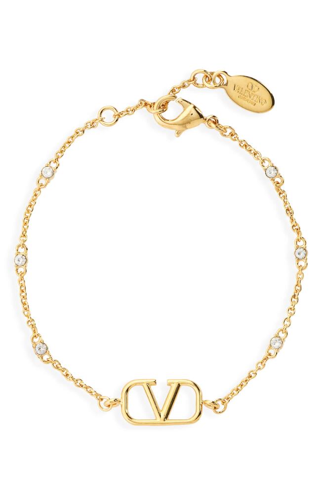 Valentino VLOGO Signature Swarovski Crystal Bracelet in Oro Crystal Gold Shade Cover