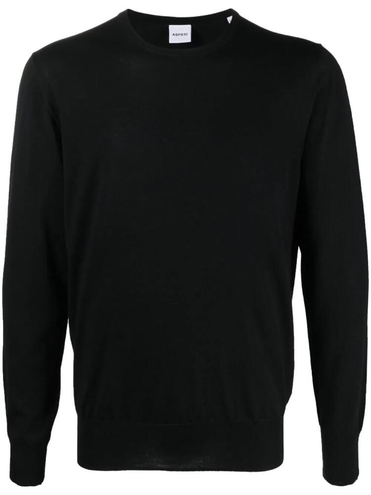 ASPESI crew-neck virgin wool jumper - Black Cover