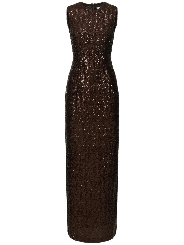 MICHAEL KORS COLLECTION Sleeveless Stretch Tech Sequined Gown Cover