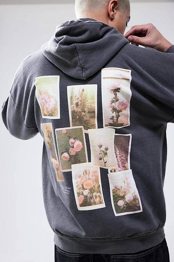 Urban Outfitters UO Black Floral Photographs Hoodie Sweatshirt in Black Cover