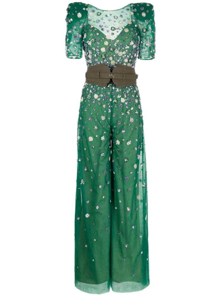 Saiid Kobeisy embellished tulle jumpsuit - Green Cover