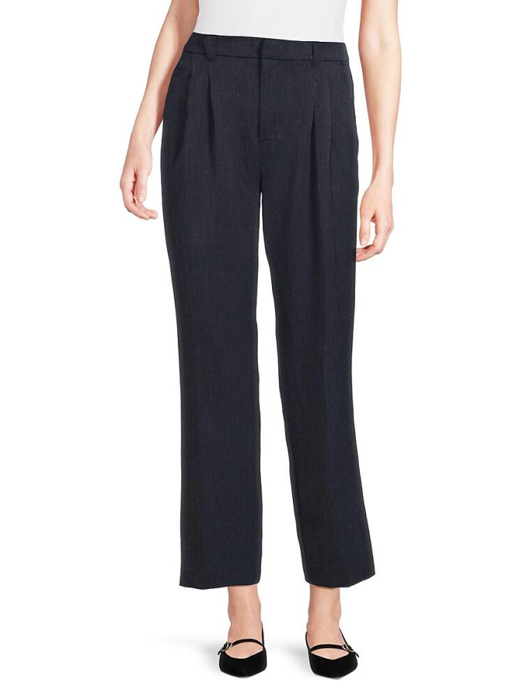 Saks Fifth Avenue Women's Fifth Avenue Stretch Pleated Pants - Indigo Heather Cover