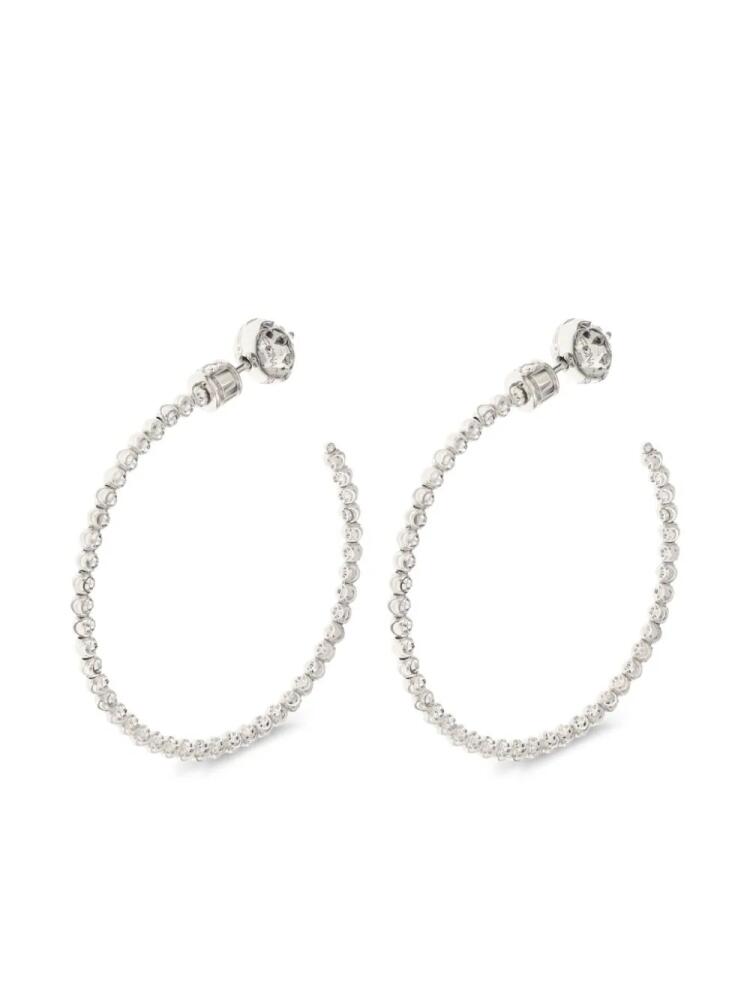 Officina Bernardi 18kt white gold Moon diamond large hoop earrings - Silver Cover