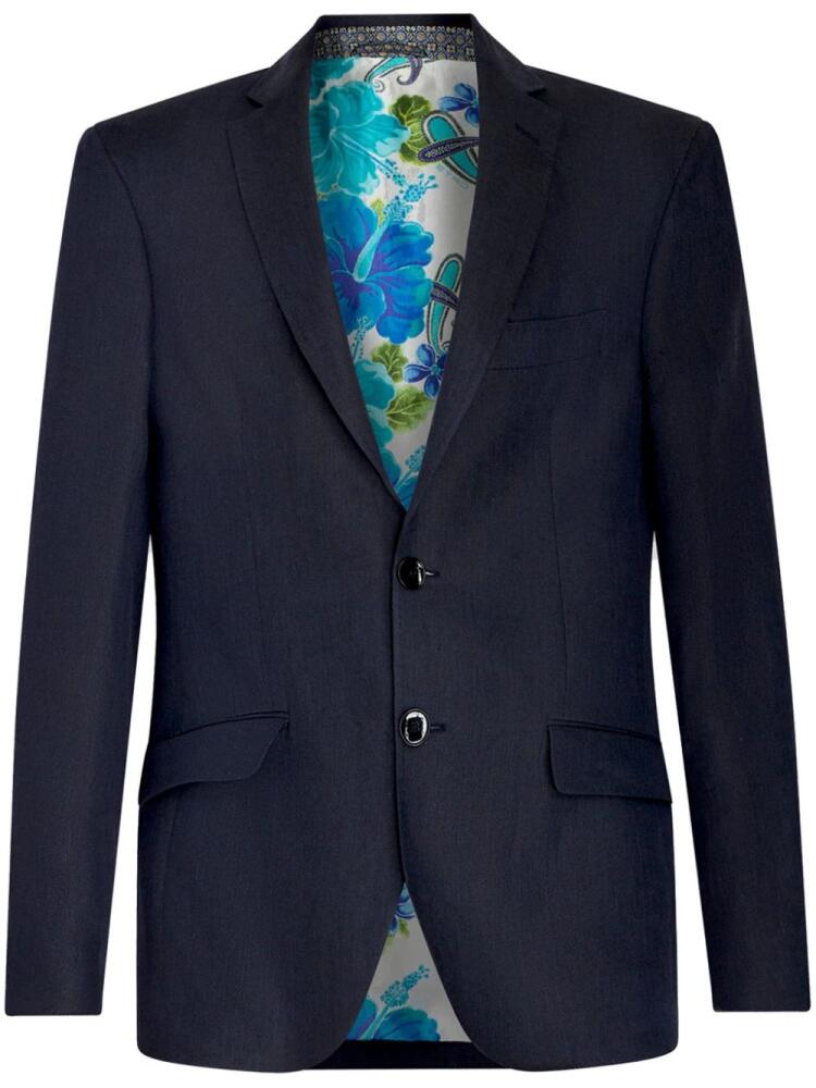 ETRO single-breasted wool blazer - Blue Cover