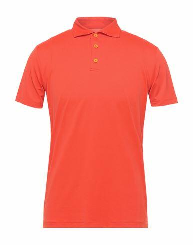 People Of Shibuya Man Polo shirt Orange Polyamide, Elastic fibres Cover