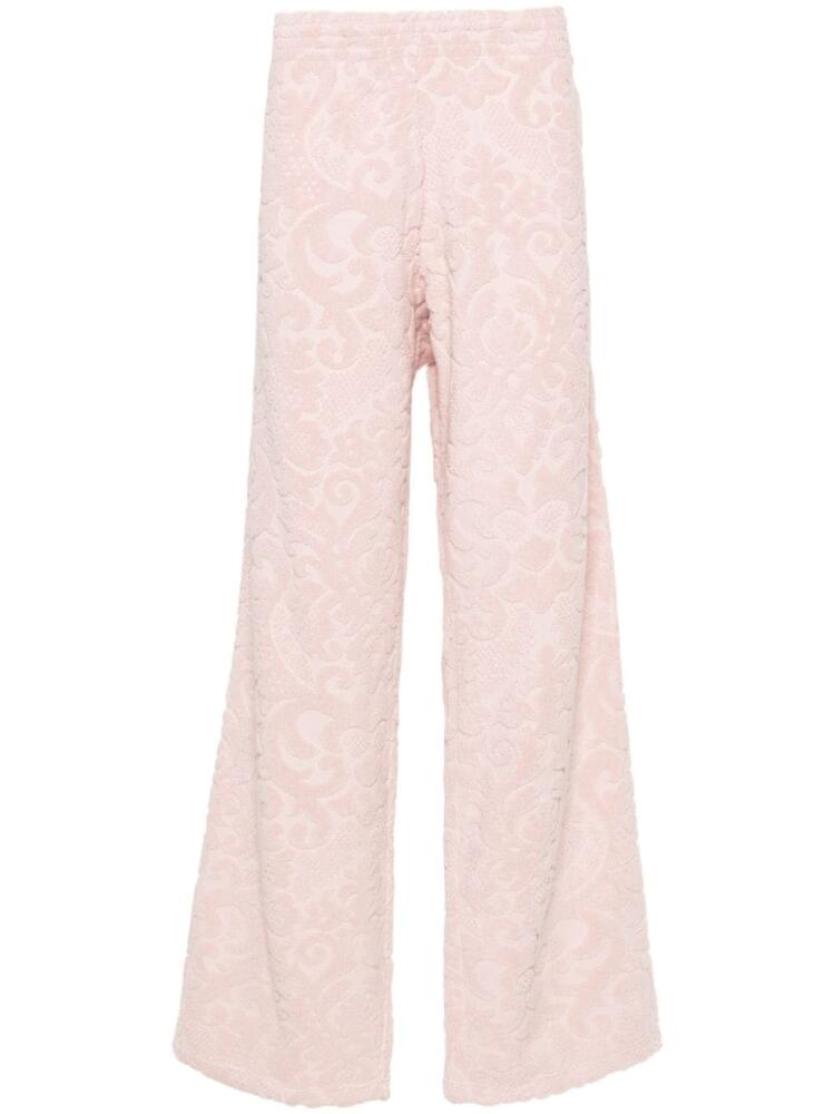 Martine Rose patterned-jacquard towelling trousers - Pink Cover