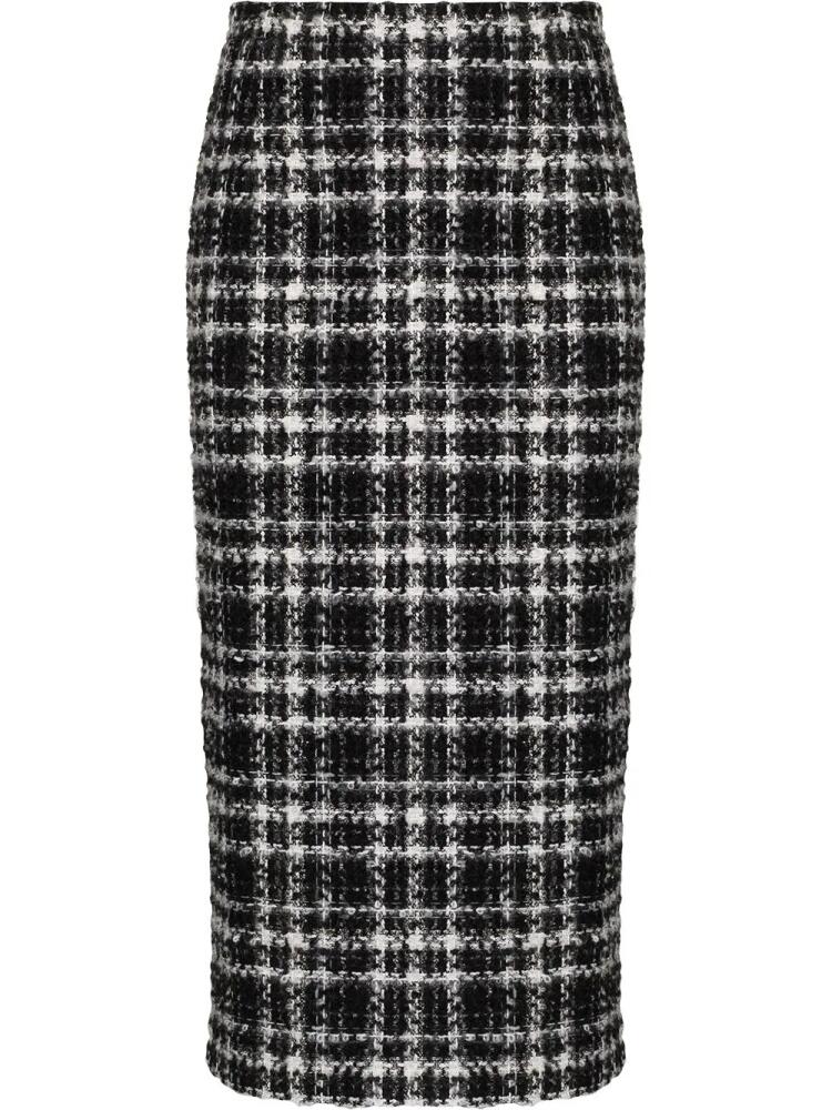 Alessandra Rich check-pattern midi skirt - Black Cover