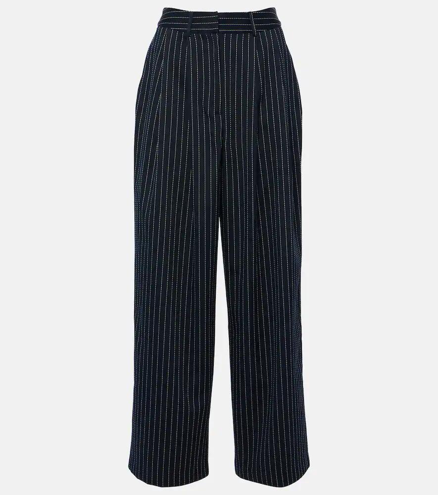 The Frankie Shop Ripley pinstripe twill wide-leg pants Cover