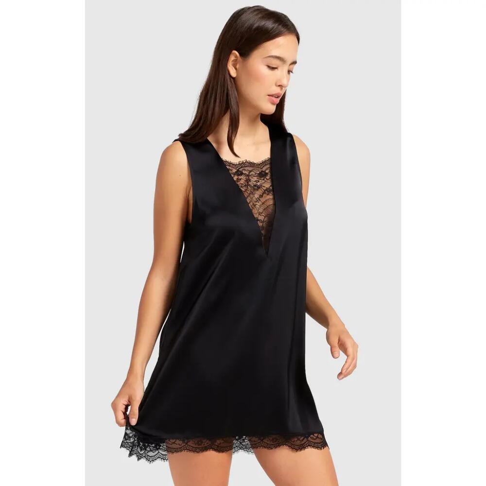 Belle & Bloom After Party Lace Mini Dress in Black Cover