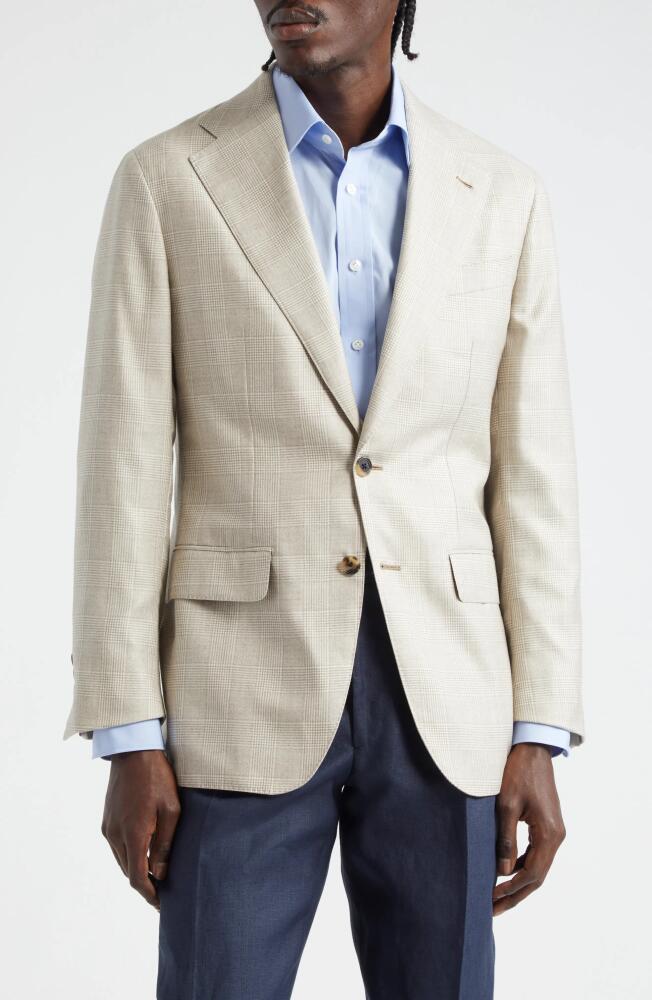 Thom Sweeney Glen Plaid Cashmere & Silk Sport Coat in Oat Check Cover