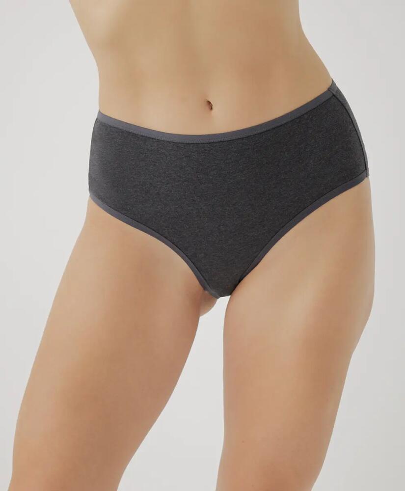 Pact Organic Cotton Everyday High Cut Brief 6-Pack in Charcoal Basics Cover