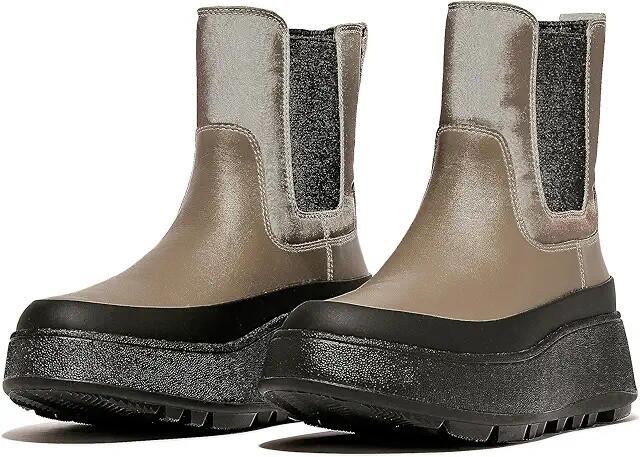 FitFlop F-Mode Water-Resistant Flatform Chelsea Boots (Minky Grey) Women's Boots Cover