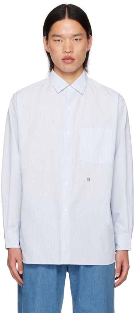 nanamica White & Blue Wind Shirt Cover