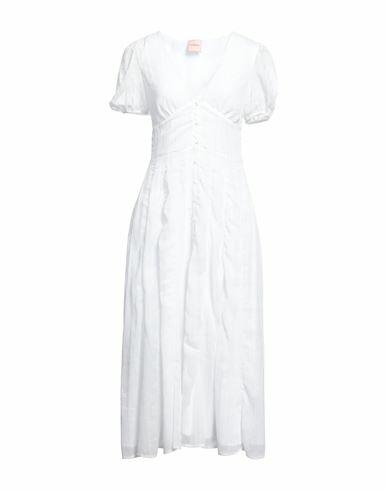 La Semaine Paris Woman Midi dress White Polyester, Lurex Cover