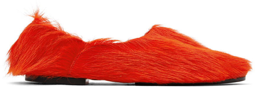 Jil Sander Orange Long Hair Pony Loafers Cover