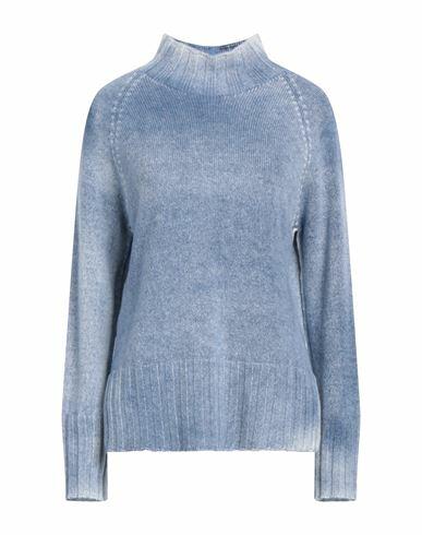 Arovescio Woman Turtleneck Pastel blue Wool, Cashmere Cover