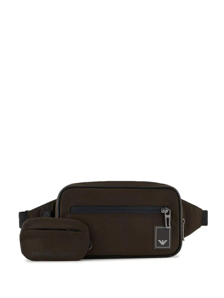 Emporio Armani logo-patch belt bag - Brown Cover