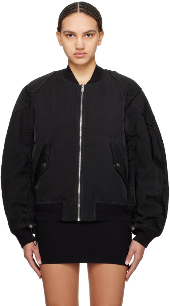 Dion Lee Black Zip Bomber Jacket Cover