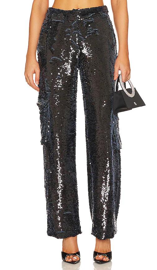 PatBO Sequin Cargo Pant in Black Cover