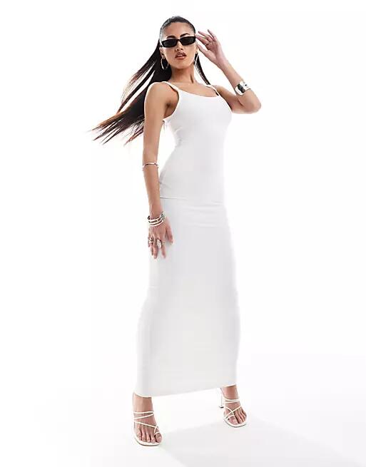 Simmi cami bodycon midi dress in white Cover