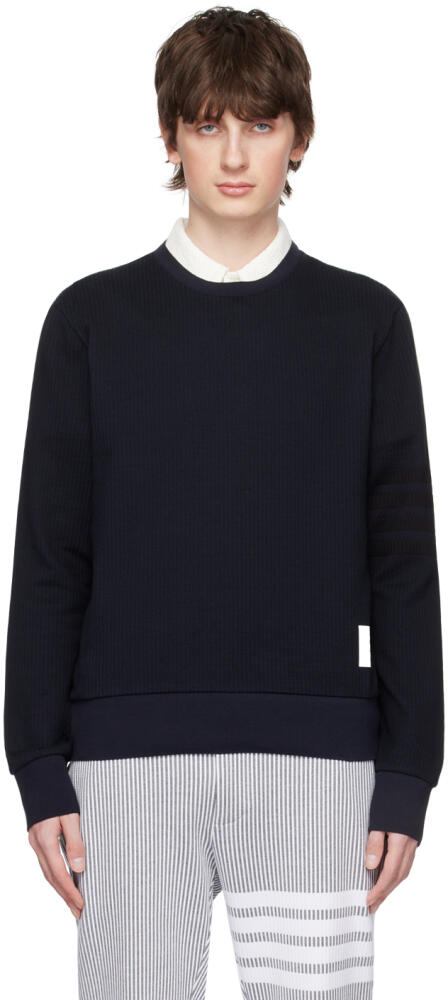 Thom Browne Navy 4-Bar Sweatshirt Cover