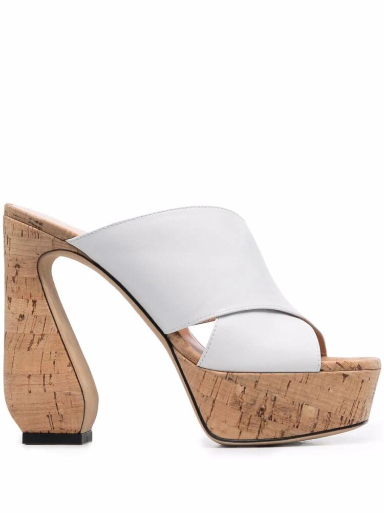 Si Rossi cork platform open-toe sandals - White Cover