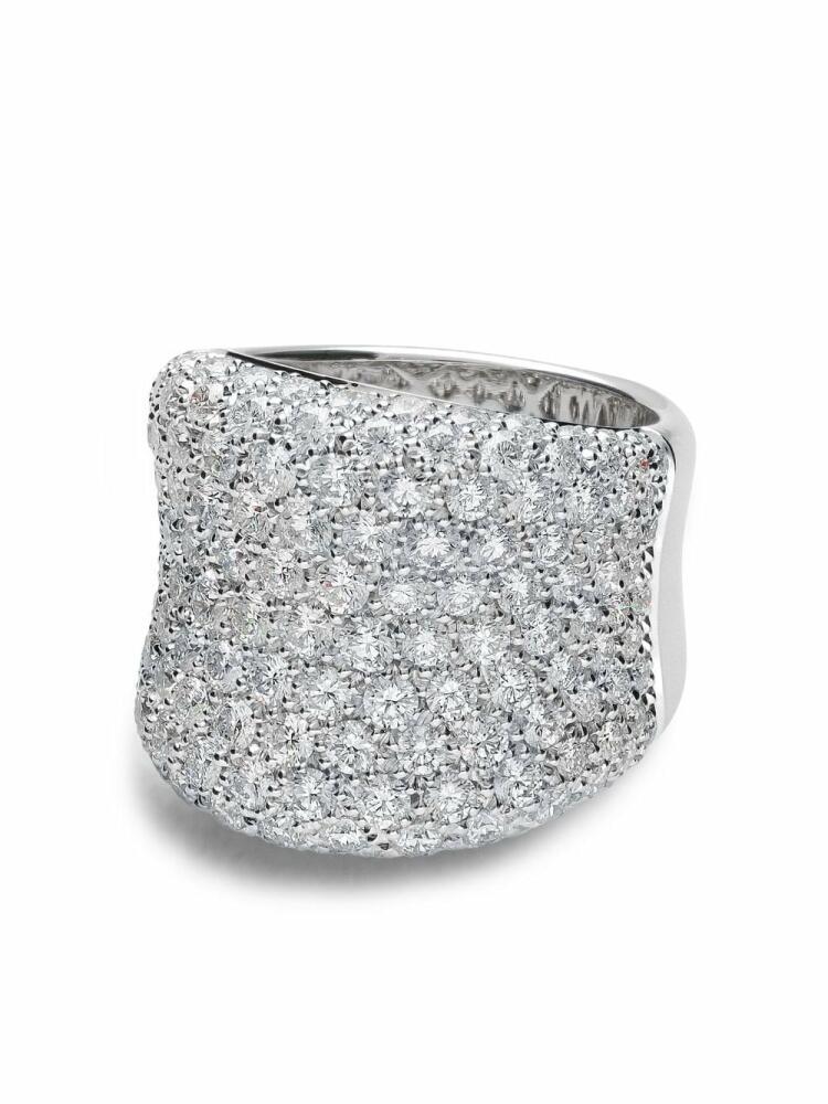 LEO PIZZO 18kt white gold pavè diamond ring - Silver Cover