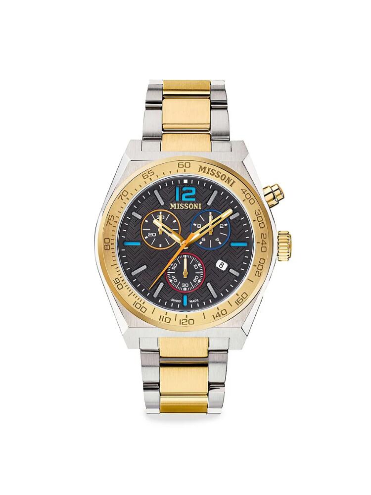 Missoni Men's 331 Active 44.5MM Two Tone Stainless Steel Chronograph Bracelet Watch Cover