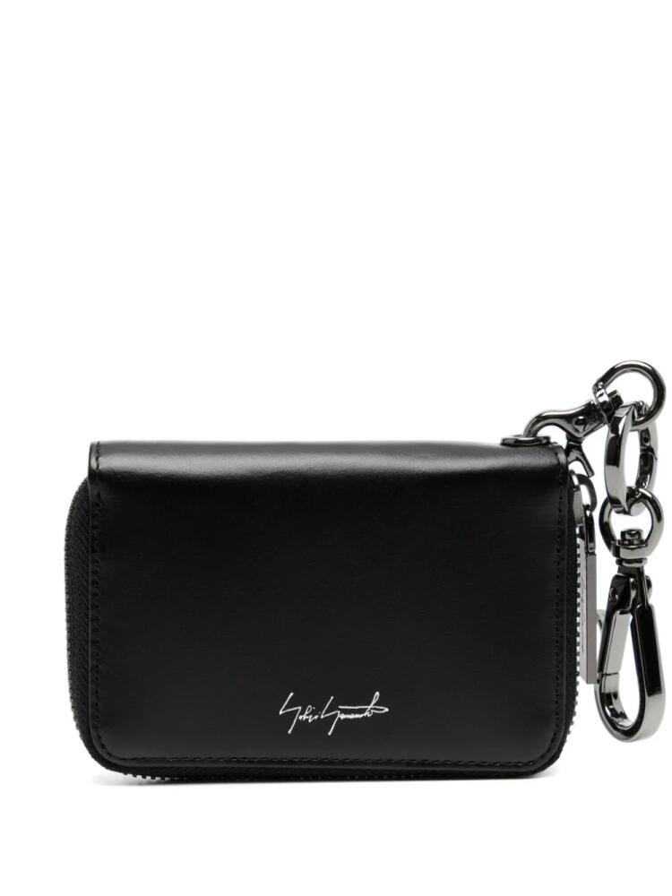 Yohji Yamamoto logo-stamp leather wallet - Black Cover