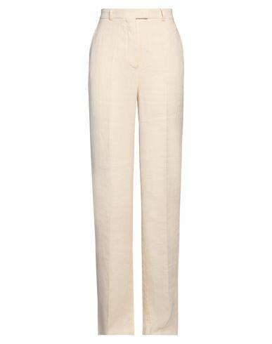 Max Mara Studio Woman Pants Ivory Linen Cover