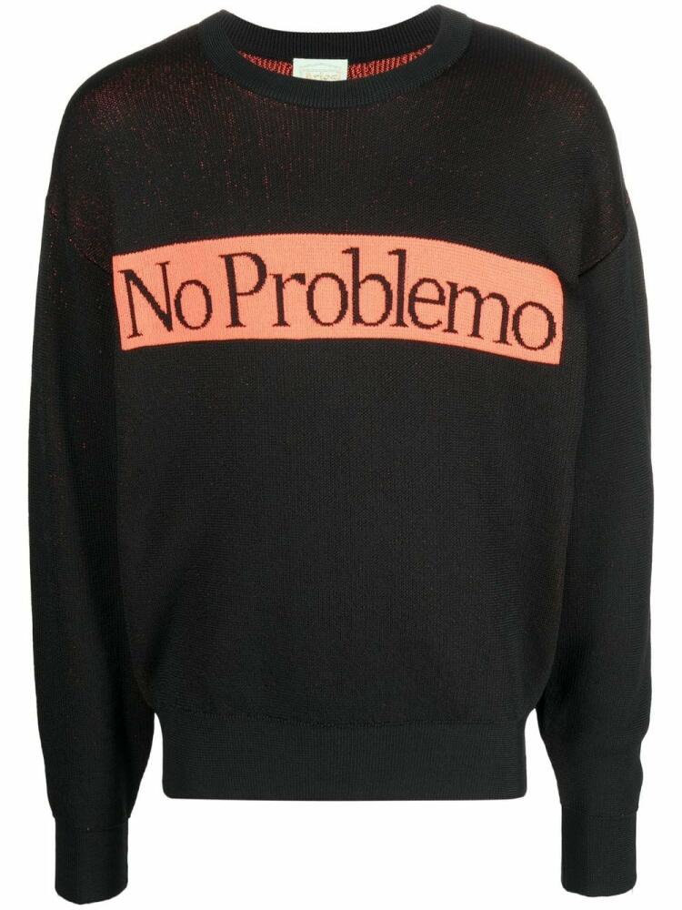 Aries No Problemo intarsia-knit jumper - Black Cover