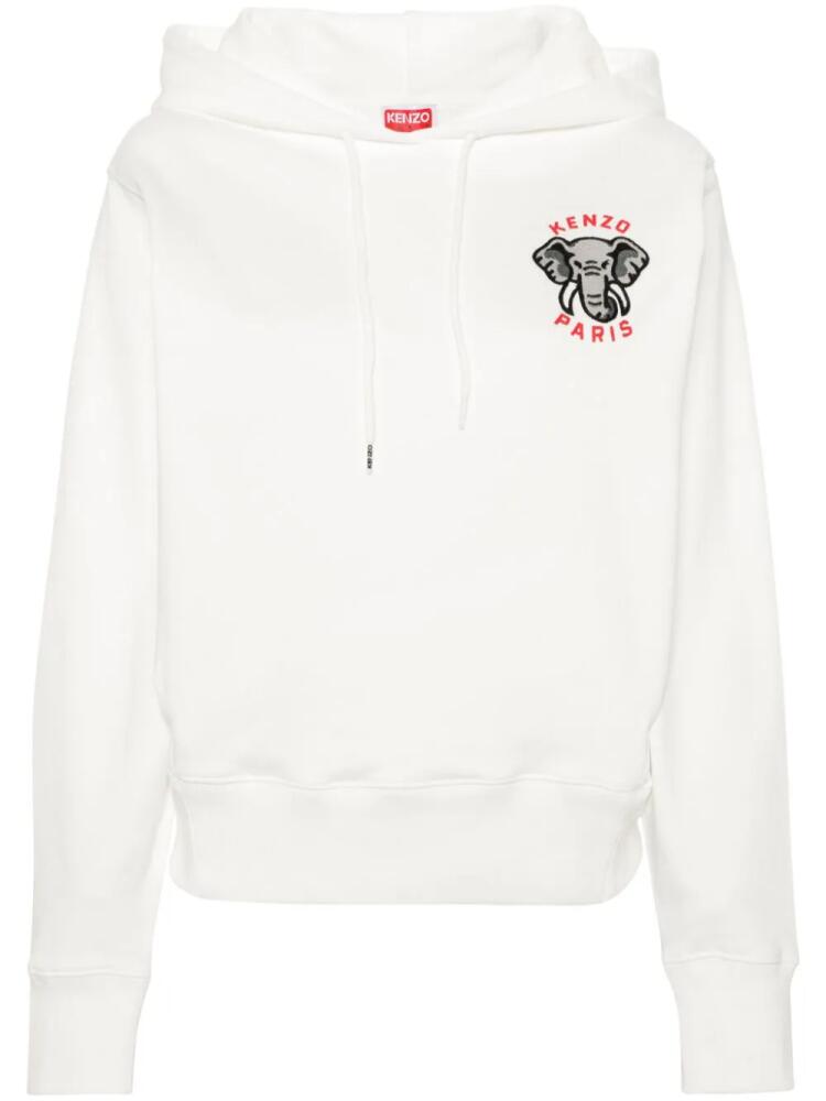 Kenzo Elephant Crest-embroidered hoddie - White Cover