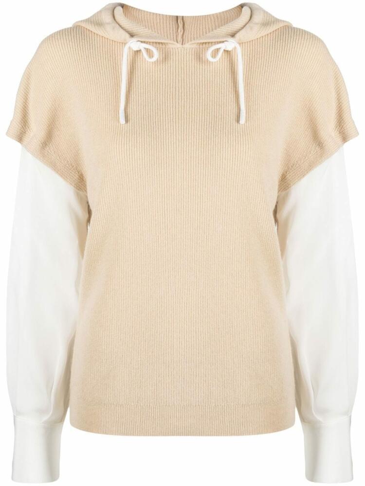 Max & Moi short-sleeve drawstring hoodie - Neutrals Cover