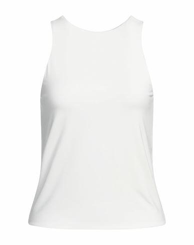 Patrizia Pepe Woman Tank top White Viscose, Elastane, Glass Cover