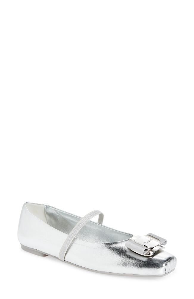 FERRAGAMO Zina Mary Jane Ballet Flat in Silver Cover