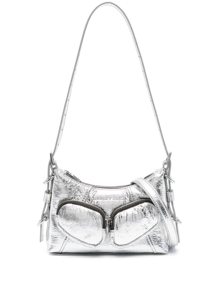 Bimba y Lola XS Pocket leather shoulder bag - Silver Cover