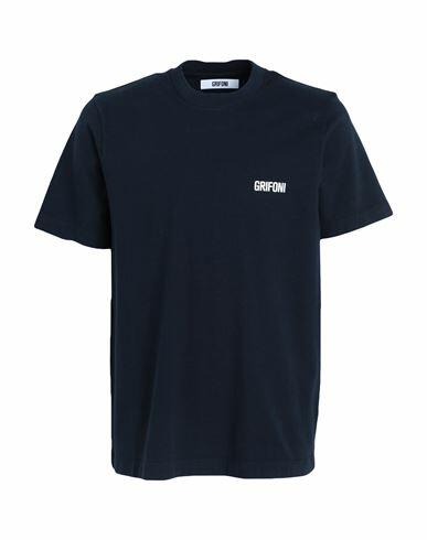 Grifoni Man T-shirt Midnight blue Cotton Cover