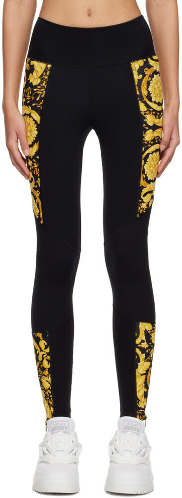 Versace Underwear Black & Gold Barocco Leggings Cover