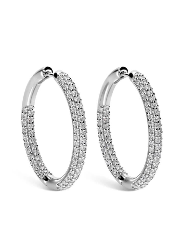 LEO PIZZO 18kt white gold hoop diamond earrings - Silver Cover